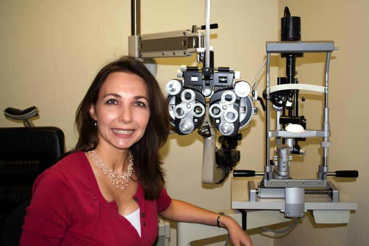 Eye care professional at work